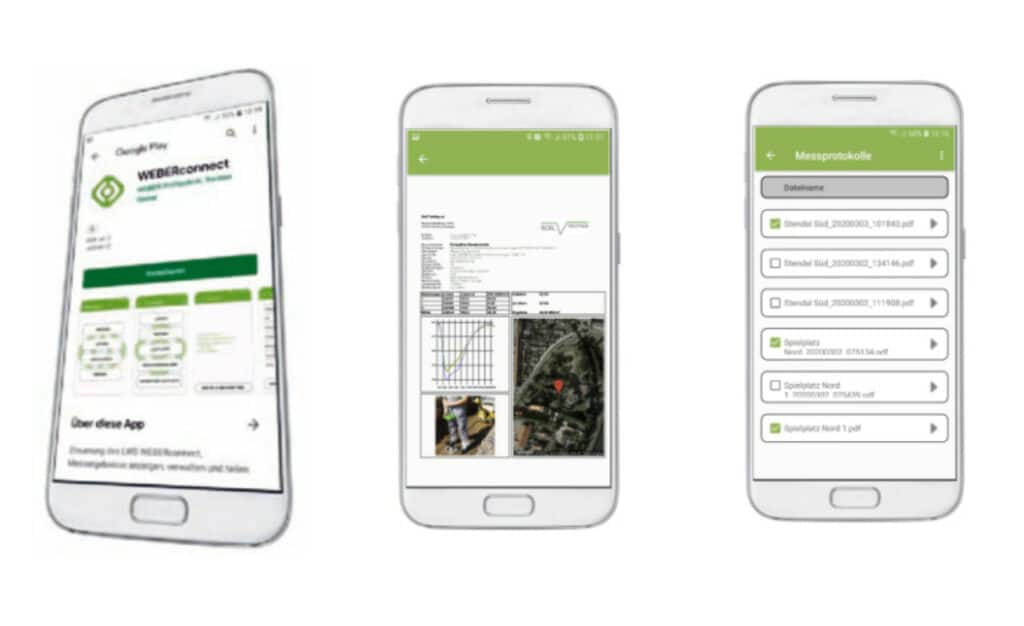 Application mobile du déflectomètre.